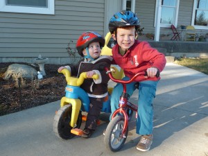 Riding bikes for the first time this year!